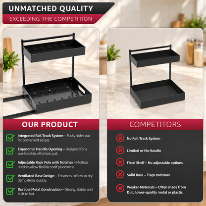 2-Tier Sliding Under Sink Organizer -2 Pcs
